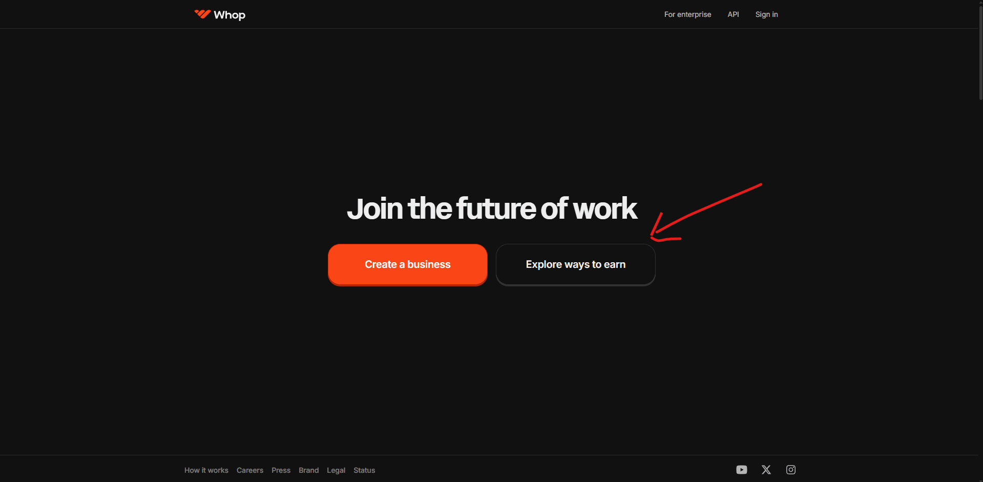 Whop account signup process for clipping